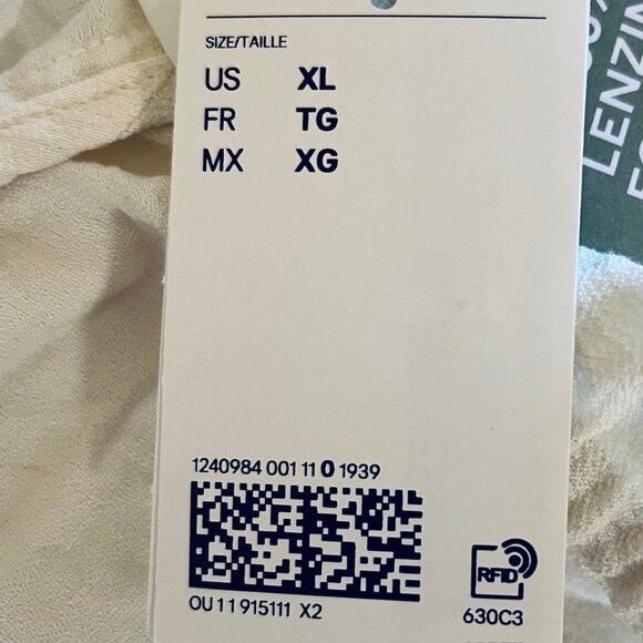 H&M Linen Blend Pull-on, High-rise, Cropped Pants in Cream (XL) New with Tag - Picture 9 of 10